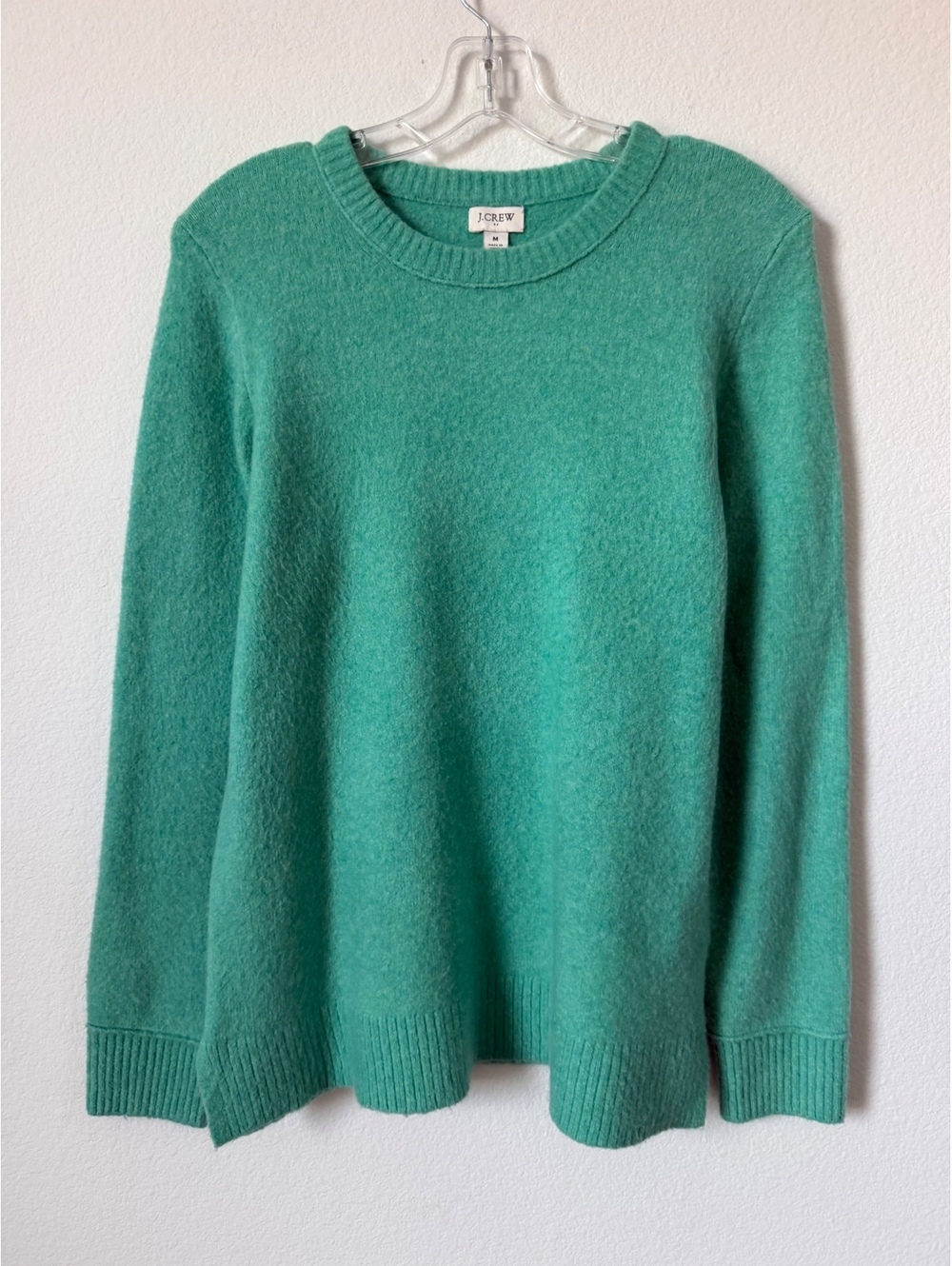 J. Crew Long Sleeve Crewneck Mint Green Pullover Sweater Women's Size M